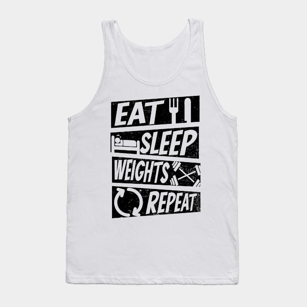 Bodybuilder Shirt | Eat Sleep Weights Repeat Tank Top by Gawkclothing